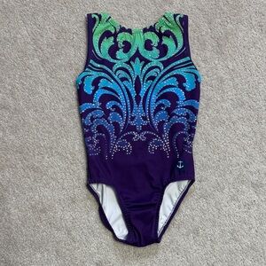 BNWOT Purple and Blue Anchor Activewear Gymnastics Leotard